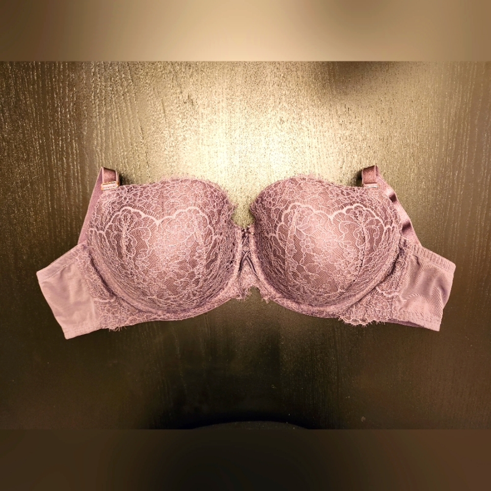 Victoria's Secret VS Dream Angels Demi Balconette Purple Lace Bra 40DDD